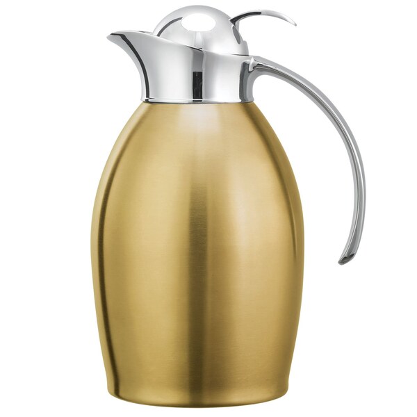 Nicollet Series Push Button Stainless Vacuum Insulated Carafe, 33.8 Ounce, Vintage Gold